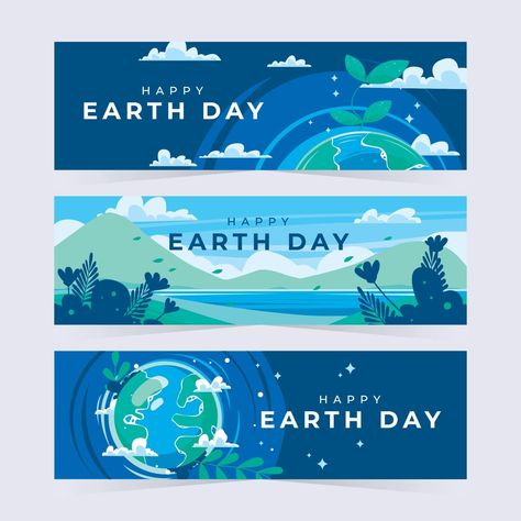 Earth Day Graphics, Poster Landscape Design, Landscape Banner Design, Earth Day Banner, Nature Banner, Graphic Design Landscape, Earth Day Poster, Banner Design Ideas, Website Slider