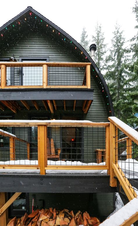 Barrel House Design, Arched Cabin Interior Design, Arched Cabin Interior, Shed Roof Cabin, Arched Cabins, Bnb Ideas, Arched Cabin, Cabin Interior Design, Diy Balcony