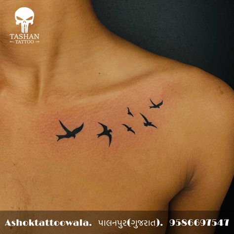 Birds On Chest Tattoo, Birds Flying Tattoo Men, Collar Bone Tattoo Birds, Birds Tattoo Men, Bird Chest Tattoo, Birds Flying Tattoo, Birds Tattoo Design, Bird Shoulder Tattoos, Collar Bone Tattoo For Men