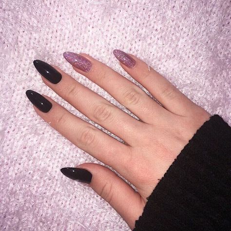 Mauve Nails, Black Acrylic Nails, Edgy Nails, Grunge Nails, Black Nail Designs, Nail Swag, Dark Nails, Nail Designs Glitter, Dream Nails