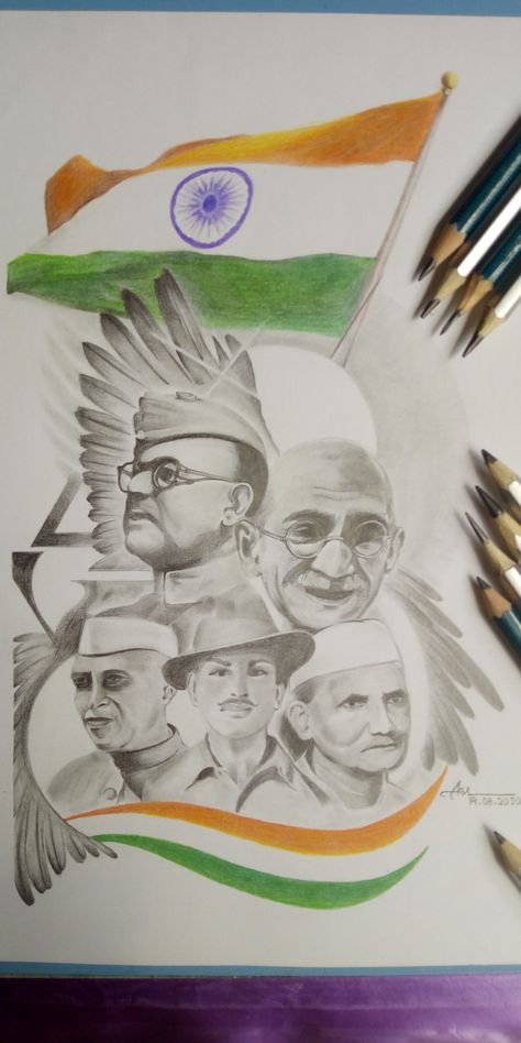 Indian Leaders Drawing, Veer Bal Diwas Drawing, Deshbhakti Drawing, Independence Day Sketch Pencil, Veer Gatha Drawing Competition, Veer Gatha Painting, Gallantry Award Winner Drawing, Clean India Drawing Ideas, Indian Freedom Fighters Sketch