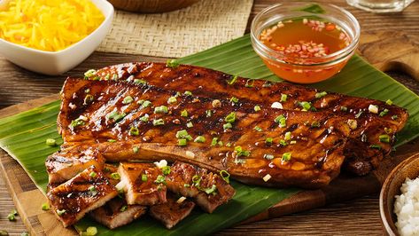 Liempo Recipe - Recipes.net Liempo Recipe, Banana Ketchup, Sweet Glaze, Marinated Pork, Pork Belly, Round Up, Meatloaf, Recipe Using, Simple Ingredient