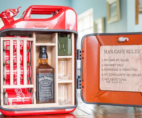 Personalized Jerry Can Mini Bar Alcohol Cabinet, Jerry Can Mini Bar, Drink Display, Drink Storage, Oil Barrel, Whiskey Tasting, Groomsmen Wedding, Whiskey Bar, Whiskey Gifts