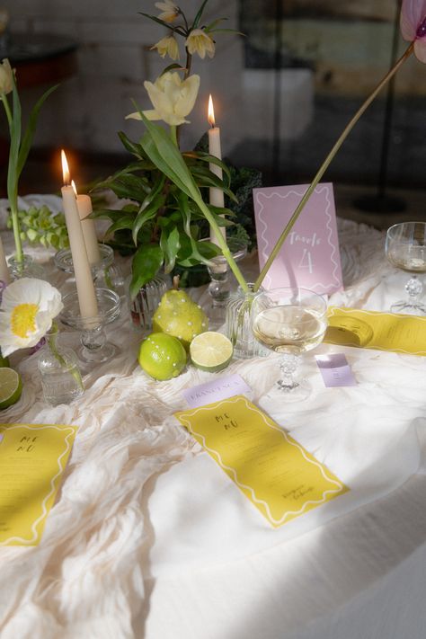 Spring In The Countryside Spring Wedding Signage, Black And Lilac Wedding, Lime Wedding, Lime Green Weddings, Shades Of Lilac, Yellow Napkins, 2025 Wedding, Lilac Wedding, Wedding 2025