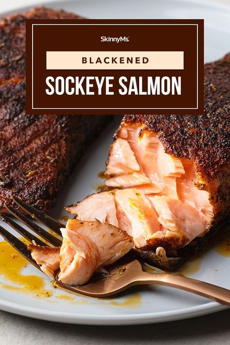 Blackened Sockeye Salmon Skinnyms Recipes, Sockeye Salmon Recipe, Sockeye Salmon Recipes, Seafood Cuisine, Healthy Seafood Dishes, Paleo Entrees, Bland Diet Recipes, Eat For Energy, Seafood Meals