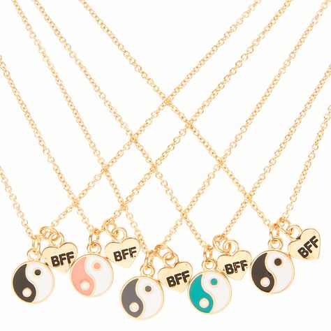 5 Pack Yin and Yang BFF Necklace Set Bff Necklace, Bff Jewelry, Bff Bracelets, Best Friend Bracelets, Presents For Best Friends, Best Friend Outfits, Bff Necklaces, Friend Jewelry, Bff Outfits