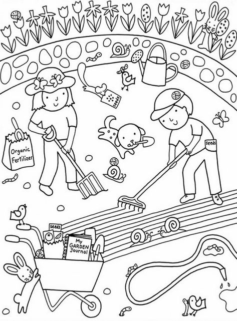 Kids Flower Gardens Colouring Pages Free Coloring Pictures to Print Free Coloring Pictures, Vegetable Coloring Pages, Working In The Garden, Garden Coloring Pages, Garden Coloring, Free Kids Coloring Pages, Kindergarten Coloring Pages, Preschool Coloring Pages, Free Coloring Sheets