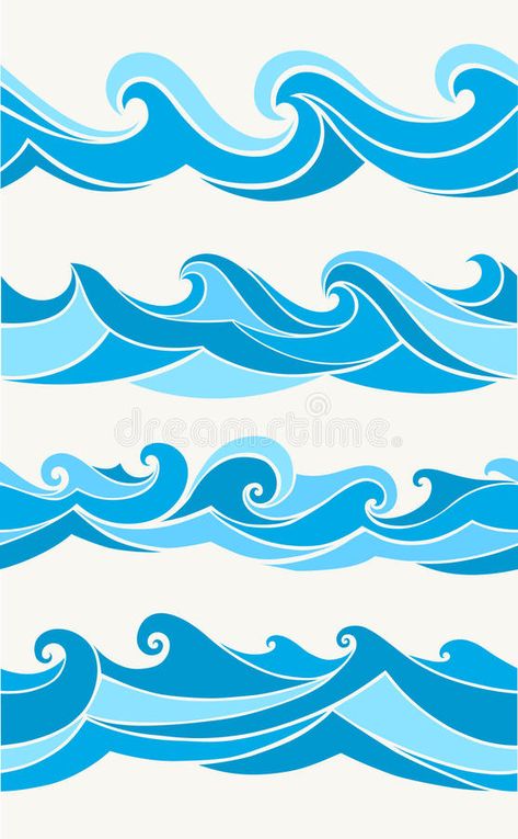 Wave Stencil, Beach Crafts Diy, Wave Drawing, Sea Drawing, Skateboard Art Design, Wave Illustration, Water Drawing, 카드 디자인, Wave Art