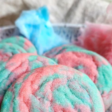 Jessie Mosley on Instagram: "NEW- These cotton candy cookies are a chewy sugar cookie. Pink and blue dough swirled together along with cotton candy extract, making these cookies look and taste just like cotton candy.  Recipe available on my website,  linked in profile  https://jessiebakestreats.com/cotton-candy-cookies/  . . #cottoncandy #cottoncandycookie #cottoncandycookies #cookies #summerbaking #summerdessert #cookie #canadianfoodblogger #baking #bakingblogger #instafood #instayum #cookielove" Cotton Candy Sugar Cookies, Extract Making, Cotton Candy Recipe, Chewy Sugar Cookie, Cotton Candy Cookies, Blue Cookies, Chewy Sugar Cookies, Candy Recipe, Summer Baking