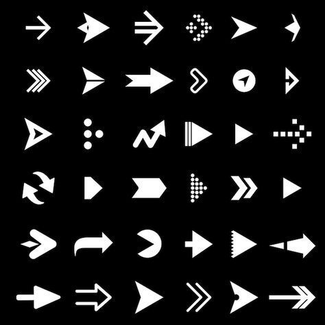 Collection of white and black arrow dire... | Premium Vector #Freepik #vector #arrow-button #arrow #arrow-line #round-arrow Arrow Typography, Arrow Design Graphic, Arrow Branding, Graphic Arrow, Round Arrow, Arrows Design, Helvetica Bold, Arrow Graphic, Arrow Designs