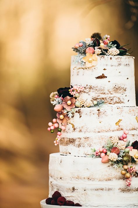 winter wedding cake - photo by Crystal Stokes Photography http://ruffledblog.com/best-of-2014-wedding-cakes #weddingcake #cakes Naked Cakes, Wedding Cake Rustic, Wedding Cake Inspiration, Wedding Inspiration Fall, Shabby Chic Wedding, Woodland Wedding, Wedding Cake Topper, Cake Inspiration