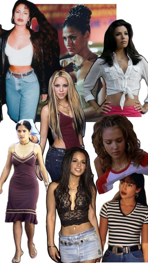 90s Latina Fashion Outfit, Latina 90s Fashion, 2000s Outfits Party, Latina Aesthetic Outfit, 90s Latina Fashion, Christina Milian Style, 2000s Latina Fashion, Shakira Outfits, Y2k Latina