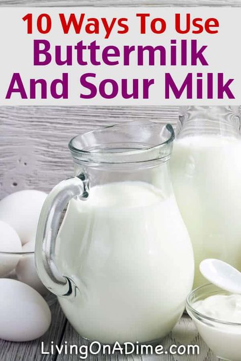 Recipe Using Sour Milk, Sour Milk Recipes, Buttermilk Recipe, Sour Milk, Expired Food, How To Make Buttermilk, Sour Foods, Quick Vegetarian Meals, Buttermilk Recipes