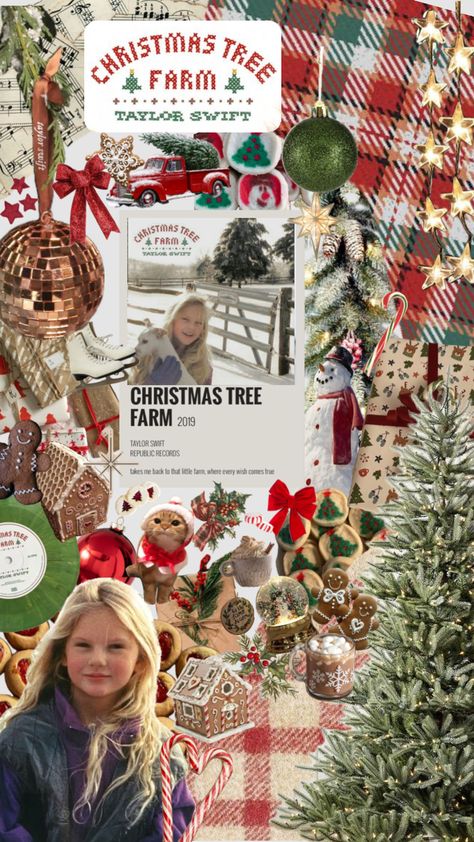 taylor swift christmas tree farm ~ tags ~ #taylornation #vibes #taylorswift #inspo #christmas #christmastreefarm Christmas Tree Farm Wallpaper, Christmas Tree Farm Taylor Swift, Taylor Swift Christmas Tree Farm, Taylor Swift Christmas Tree, Taylor Swift Christmas, Christmas Farm, Taylor Swift Posters, Taylor Swift Album, Tree Farm