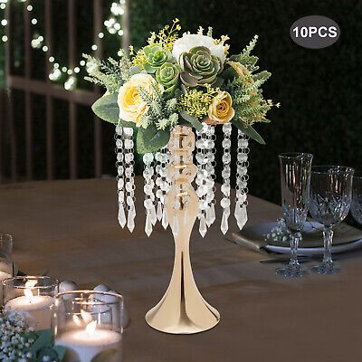 ad eBay - 10pcs Crystal Flower Vases Gold Flower Stand for Wedding Table Centerpieces - Buy Now, click the link (eBay) Flower Stand For Wedding, Table Floral Arrangements, April Wedding, Flower Stand, Party Scene, Home Decor Vases, Wedding Table Centerpieces, Flower Stands, Gold Flower