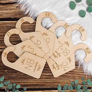 Baby Clothes Dividers, Nursery Closet Dividers, Baby Clothes Hangers, Clothes Dividers, Baby Closet Organization, Baby Closet Dividers, Wooden Closet, Baby Hangers, Baby Clothes Sizes