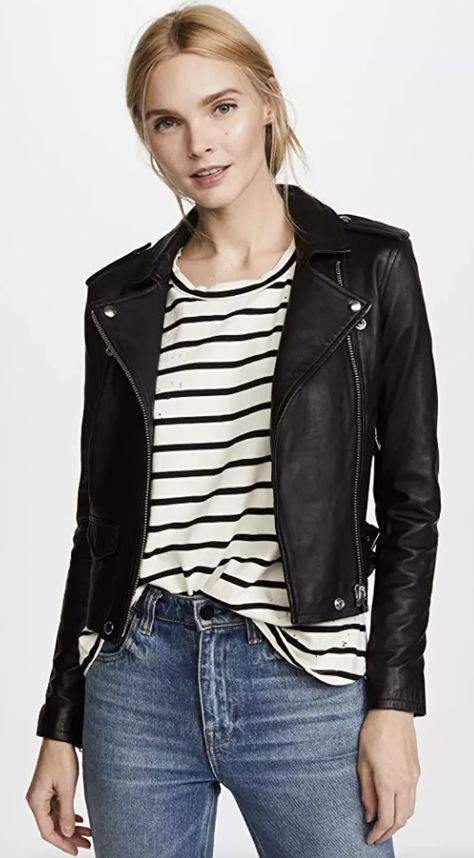 Maje Leather Jacket, Moto Jacket Outfit, Leather Jackets Online, Best Leather Jackets, Black Moto Jacket, Perfect Closet, Fashion Autumn, Leather Moto, Leather Moto Jacket