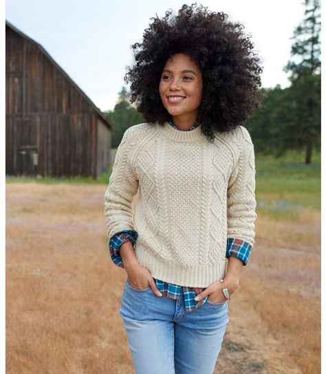 Women's Sweaters on Sale Ll Bean Style, Mens Fashion Sweaters, Fall Chic, Fisherman Sweater, Bean Boots, Women's Sweaters, Autumn Fashion Women, L L Bean, Autumn Winter Fashion