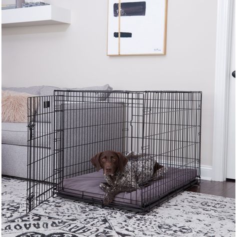 HAPPY HOUNDS Carson Deluxe Dog Crate Pad, Gray, Large - Chewy.com Dog Crate Pad, Simple Pillow, Dog Crate Pads, Donut Dog Bed, Crate Cover, Wire Dog Crates, Style Bed, Dog Pillow Bed, Orthopedic Dog Bed