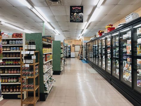 for some reason i just really dig empty grocery store aisles Store Aisle Aesthetic, Small Grocery Store Aesthetic, Small Town Grocery Store Aesthetic, Grocery Store Background, Liminal Space Grocery Store, Abandoned Grocery Store, Small Town Grocery Store, Dark Grocery Store Aesthetic, Abandoned Grocery Store Aesthetic