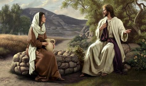 Do you know the woman at the well? Simon Dewey, Woman At The Well, Apostle John, Jesus And Mary, Pictures Of Christ, Lds Art, Bible Pictures, Biblical Art, Living Water