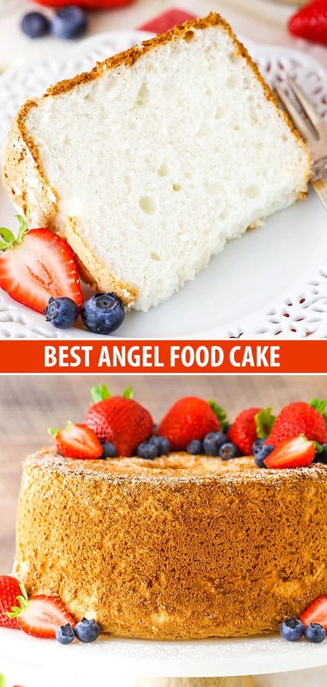 Best Angel Food Cake, Sugar Recipes, Food Cookies, Angel Cake, Angel Food Cake, Food Cake, Angel Food, Easy Cake Recipes, Cake Flour