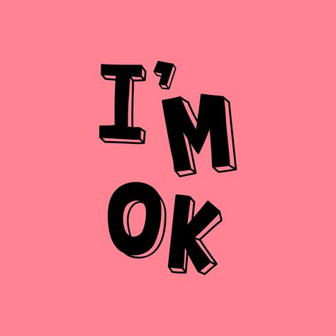 I'm ok vector word art typography | free image by rawpixel.com / cotton Word Graphics, Ok Logo, Bohemian Punk, Im Ok, Word Art Typography, Beautiful Letters, Comic Font, Font Alphabet, Typography Lettering