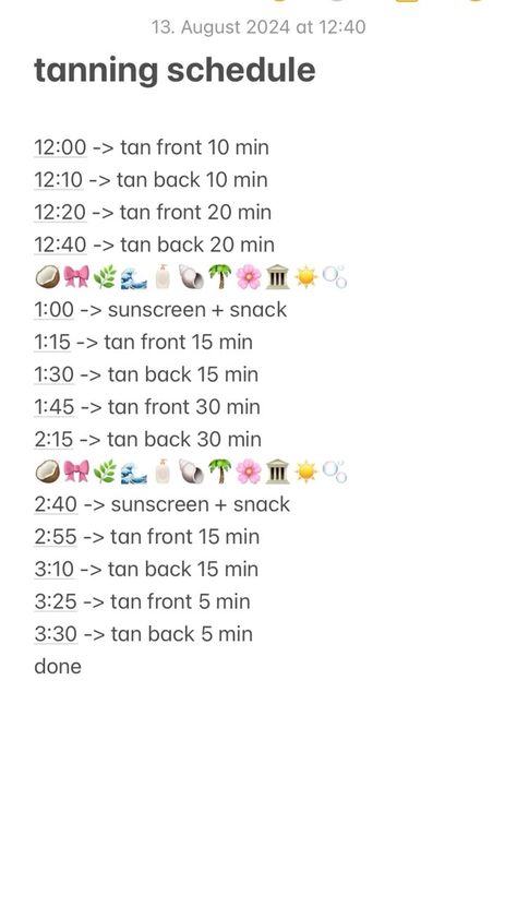 tanning schedule Tanning Tips In The Sun Schedule, Perfect Tanning Schedule, Aesthetic Timetable, Tanning Tips In The Sun, Tanning Schedule, Aesthetic Schedule, Schedule Timetable, Good Apps For Iphone, Tan Aesthetic