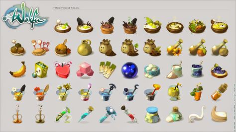 Wakfu Mmorpg, Isometric Game, Fantasy Food, Game Animation, Food Drawings, Props Art, Fantasy Props, Game Environment, House Art