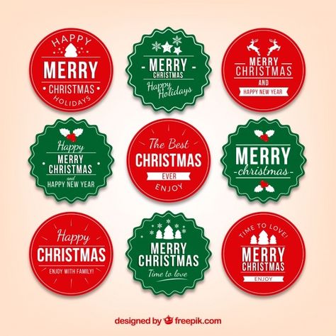 X'mas Card, Christmas Stickers Printable, One Piece Birthdays, Butterfly Party Favors, Green And Red Christmas, Christmas Badge, Christmas Tags Printable, Christmas Topper, Happy Merry Christmas