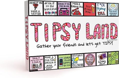 Amazon.com: Tipsy Land Your New Favorite Party Board Game, 75+ Unique Spaces for Calling Out Friends, Silly Dares & Confessions, Mini Competitions, Includes “Never Have I Ever” Cards : Sports & Outdoors Tipsy Land, Innocent Drinks, Drinking Board Games, Date Night Games, Drinking Games For Parties, Fun Drinking Games, Roll The Dice, Drinking Game, Adult Party Games