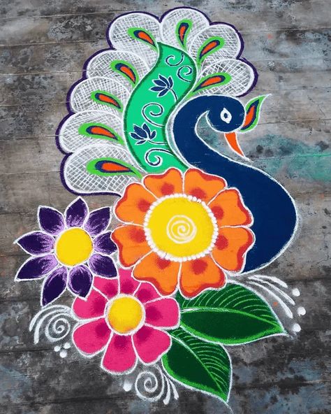 Modern Rangoli, Ganpati Rangoli, Simple Rangoli Designs, Very Easy Rangoli Designs, Rangoli Designs Photos, Rangoli Designs Simple Diwali, Rangoli Simple, Rangoli Side Designs, Simple Flower Design