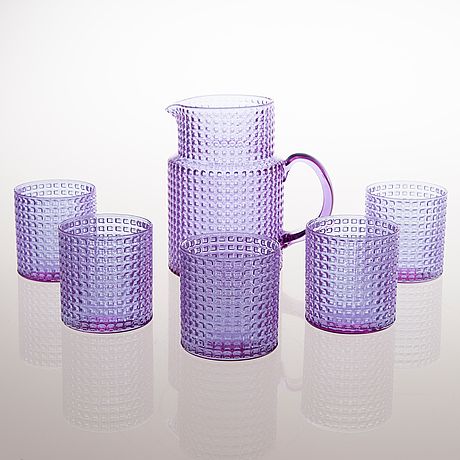 3d Tipografi, Kaj Franck, Glass Pitcher, Glass Cups, Glass Pitchers, Purple Glass, Drinking Glasses, Dream House Decor, Bits And Bobs