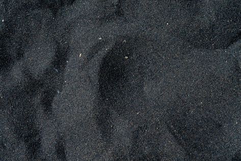 Black Sand Aesthetic, Sand Texture, Black Rocks, Black Desert, Frozen Charlotte, Sand Textures, Black Sand Beach, Black Clay, Sand Art