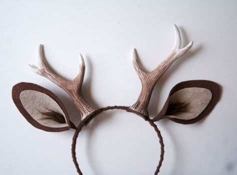 Deer Ears, Deer Costume, Brown Deer, Antler Headband, Ears Headband, Theme Halloween, Halloween Accessories, Costume Makeup, Couple Halloween