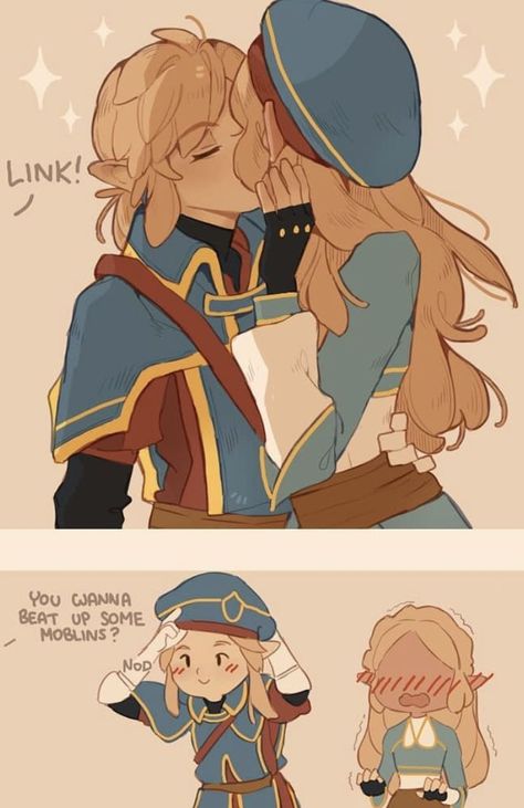 Link kiss zelda and he gonna to kill some moblins lol Clothing Design Sketches Medieval, Legends Of Zelda Fanart, Zelink Fanart Cute, Modern Zelink, The Legend Of Zelda Fanart, Legend Of Zelda Fanart, Link X Zelda, Zelink Fanart, Zelda Fanart