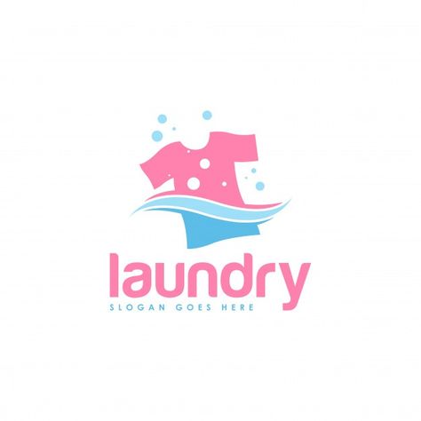 Laundry logo | Premium Vector #Freepik #vector #logo #business #water #illustrations Laundry Cafe, Logo Laundry, Laundry Logo, Laundry Icons, Commercial Design Exterior, Water Icon, Laundry Shop, Laundry Design, Text Logo Design