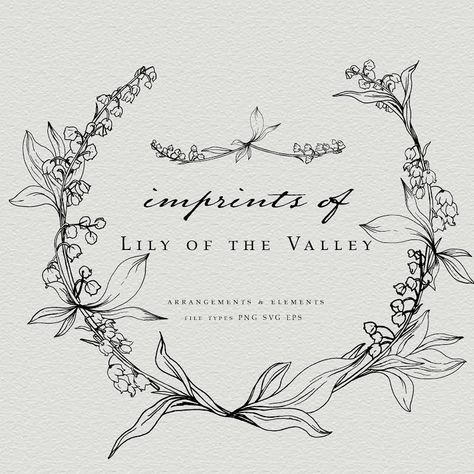 Lily Of The Valley Wreath Tattoo, Lily Of The Valley Vector, Wedding Invitations Lily Of The Valley, Lily Of The Valley Line Drawing, Lily Of The Valley Invitation, Lily Of The Valley Logo, Lily Of The Valley Wreath, Lily Of The Valley Drawing, Wedding Line Art