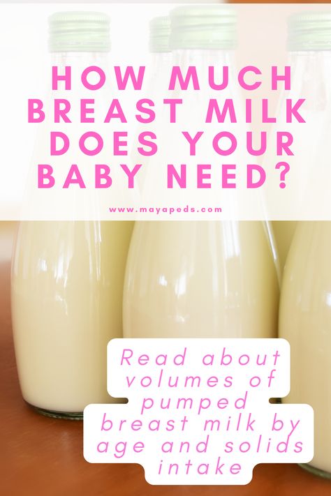 Phot of bottles of milk. Text reads how much breast milk does your baby need? Read about volumes of pumped milk by age and solids intake. www.mayapeds.com Breastmilk Consumption By Age, Amount Of Breastmilk By Age, Breastmilk Feeding Chart, Breastmilk Bottle Feeding Amount, Breastmilk Amount By Age, How Much Milk Does Baby Need, How Many Ounces Of Breastmilk To Feed, How Much Breastmilk By Age, Pitcher Method Breastmilk