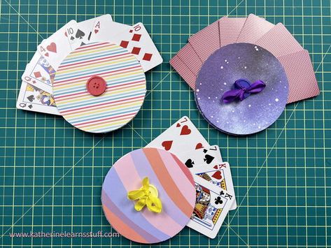 No-sew Playing Card Holder Cd Card Holder Diy, Board Game Crafts, Religious Christmas Crafts, Craft Paper Design, Kids Christmas Coloring Pages, Diy Playing Cards, Soda Can Crafts, Playing Card Holder, Halloween Decorations For Kids