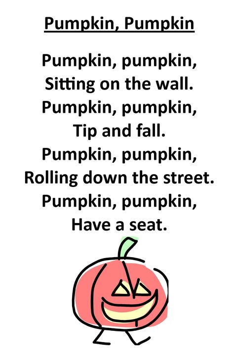 Itty Bitty Rhyme: Pumpkin, Pumpkin - we use this one often for toddlers as a transition for story time, since it ends in "Have a seat." :) Pumpkin Songs For Preschoolers, Halloween Songs For Infants, Pumpkin Theme Activities For Toddlers, Pumpkin Fingerplays, Pumpkin Songs For Kids, October Curriculum For Toddlers, Songs For Toddlers Circle Time, Pumpkin Songs Preschool, Pumpkin Songs For Toddlers