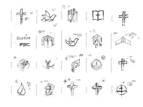 ⛪️ - Logo Explorations by Eddie Lobanovskiy Christian Logo Design Ideas, Identity Sketch, Church Logo Ideas, Biblical Design, Church Logo Inspiration, Christian Logo, Church Logo Design, Mandala Logo, Generation Loss