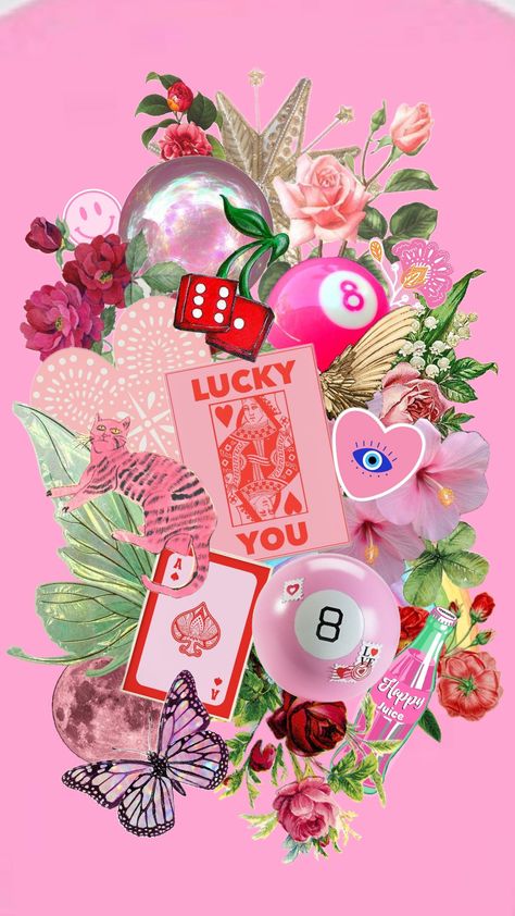 #lucky #luckygirlsyndrome #manifest #itgirlaesthetics Lucky Phone Wallpaper, Lucky Aesthetic Wallpaper, How Lucky Are We Wallpaper, Lucky Wallpaper, Lucky Symbols, Cute Backgrounds For Phones, Wall Papers, Trendy Wallpaper, Pink Vibes