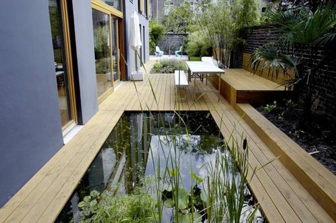 Narrow Garden, Natural Pond, Landscape Elements, Pond Design, Garden Architecture, Water Features In The Garden, Contemporary Garden, Farm Design, Patio And Garden