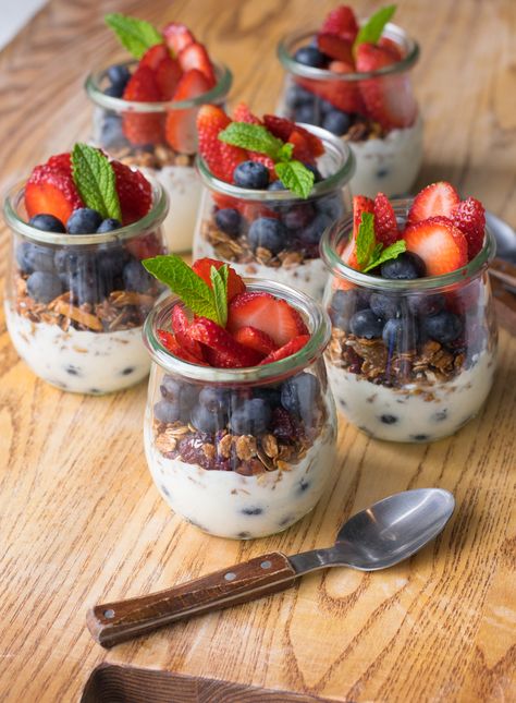 Berry Parfaits! New ways of ordering these coming very soon.   #breakfast #catering #breakfastcatering #corporatecatering #corporate #brunch Breakfast Hosting Ideas, Breakfast Gathering Ideas, Granola Pots, Wedding Morning Breakfast, Wedding Breakfast Buffet, Breakfast Buffet Ideas, Breakfast Finger Foods, Breakfast Presentation, Breakfast Catering