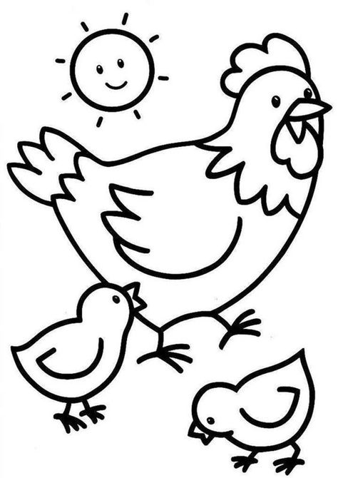 Free & Easy To Print Chicken Coloring Pages - Tulamama Dinosaur Colouring In Free Printable, Chicken Coloring Pages, Farm Coloring Pages, Chicken Coloring, Chicken Drawing, Farm Animal Coloring Pages, Coloring Page Ideas, Coloring Pages For Boys, Easy Coloring Pages