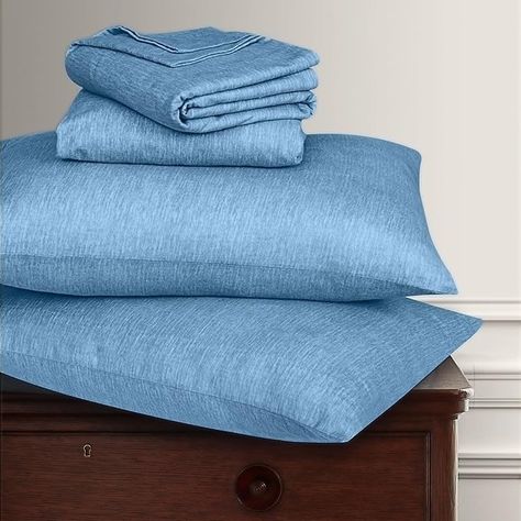 Amazon.com: Briarwood Home 100% Cotton Heather Printed Flannel Sheet Set 3 Piece Brushed Turkish Bedding Super Soft, Warm, Cozy, Deep Pocket & Breathable All Season Sheets & Pillow Set (Oxford Blue, Twin) : Home & Kitchen Prickly Heat, Flannel Sheets, Best Sheets, Deep Pocket Sheets, Oxford Blue, Beach Design, Size King, Bed Sheet Sets, Body Heat