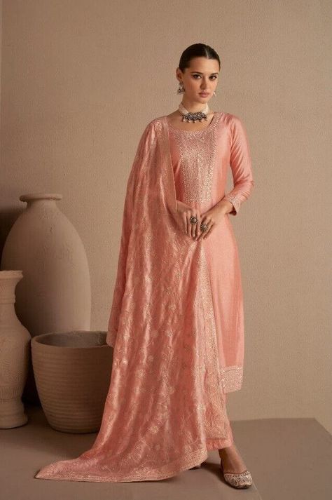 Get ready to steal the show with our stunning Indian Designer Anarkali Set Gown Women Dupatta Party Wear Salwar Kameez Dress! Made of heavy Vichitra material and available in peach color, this dress is perfect for any occasion. Stitched up to size S,M,L,XL (Max 44 inches), it is sure to fit you perfectly. #eBay #eBayStore #eBaySeller #Women #Indian #SalwarKameez #India #Doesnotapply #HeavyVichitra #peach #BridalFashion https://ebay.us/ouTe41 Peach Indian Suit, Party Wear Salwar Kameez, Party Wear Salwar, Dress Salwar Kameez, Designer Anarkali, Peach Dress, Indian Suits, Casual Suit, Indian Designer