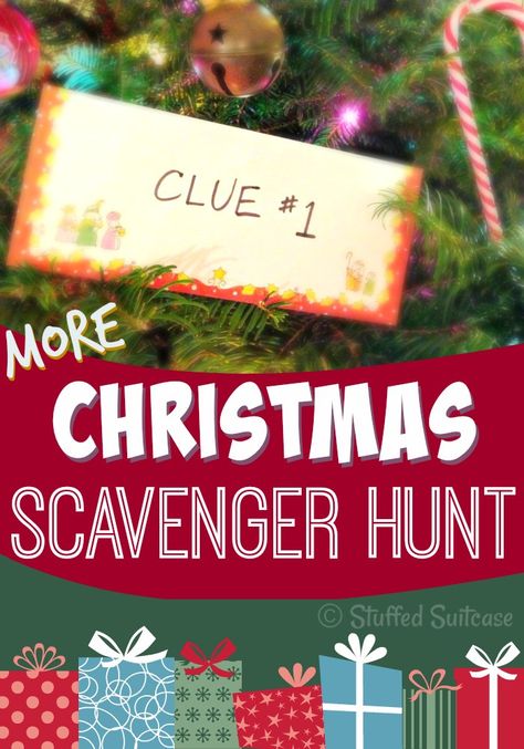 Ready for fun on Christmas morning? Start a new family tradition by hiding a gift and giving your kids Christmas Scavenger hunt clues! Fun for all! StuffedSuitcase.com Christmas Scavenger Hunt Clues, Scavenger Hunt Clues, Christmas Scavenger Hunt, Morning Start, Holiday Games, Christmas Party Games, Family Tradition, New Family, Noel Christmas