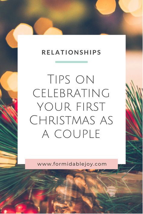 Are you nervous about celebrating your first Christmas as a couple this year? Here are some tips on how to survive the season + have fun at the same time! #christmas #dating Couples First Christmas Ideas, Boyfriend First Christmas Present, First Christmas With Boyfriend, 1st Christmas Together Couple, Christmas Couple Ideas, Christmas Traditions For Couples, First Christmas Couple, Couples First Christmas, First Married Christmas